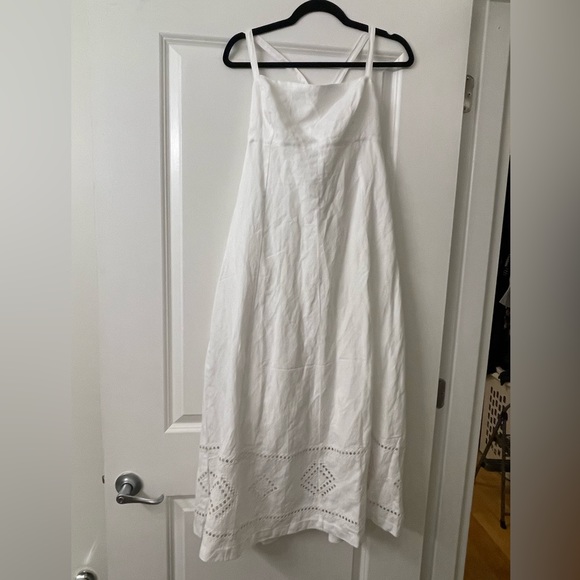 NWOT Madewell Embroidered Eyelet Tie-Back Cami Midi Dress Size 12 - Picture 7 of 9